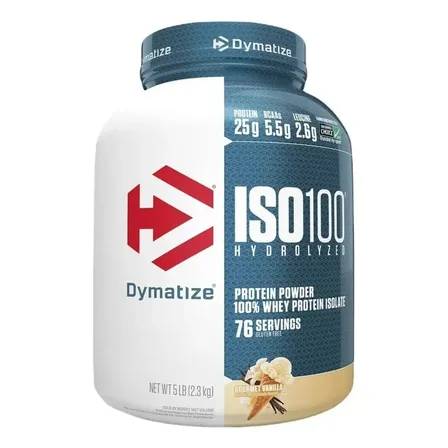 Proteina Iso 100 Dymatize Hidrolizada 5 Lbs Los Sabore Sabor Vainilla Gourmet