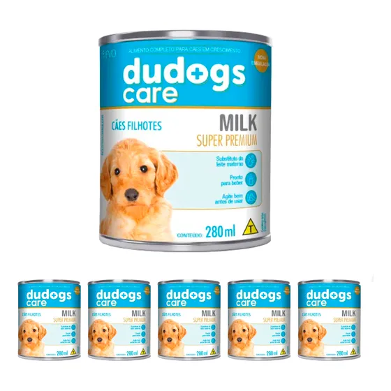 Kit 5 Latas Leite Pronto Para Filhotes Milk Bomguy 280ml