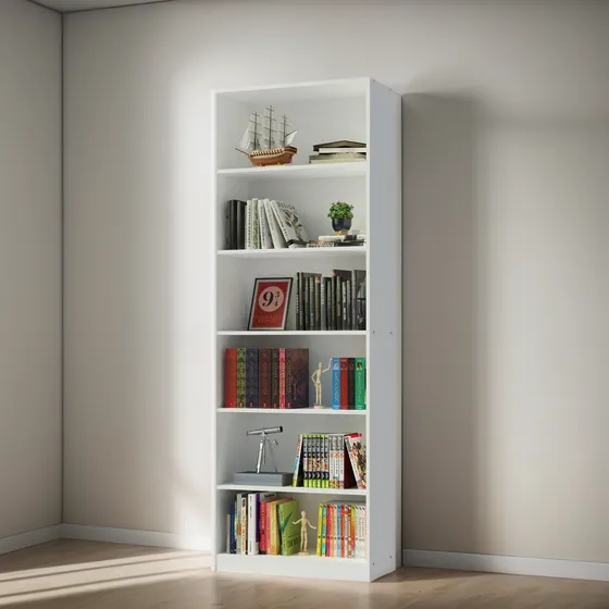 Estante Librero Organizador Con 6 Nichos Blanco Madesa 6908