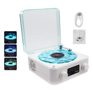 Altavoz Retro De Vinilo Con Reproductor De Discos Waves Ligh Altavoz Retro De Vinilo Con Reproductor De Discos Waves Ligh
