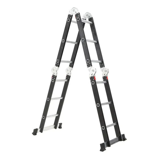 Escalera Multiuso De Aluminio 4x3 Black Edition Garden Life