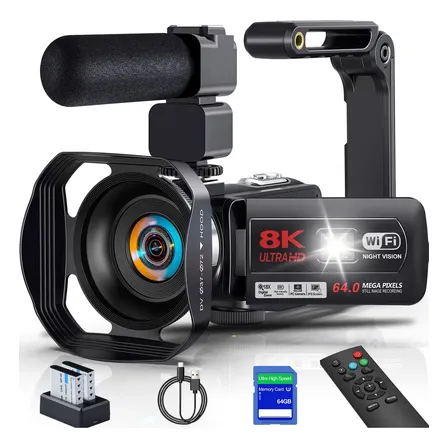 Filmadora Semiprofissional Acrensly 8K com Wi-Fi, Tela Touch e Visão Noturna