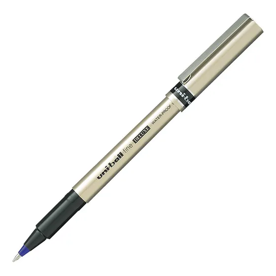 Caneta Roller Ball 0.7 Deluxe Fine Ub-177 Uni Fine Cor Da Tinta Azul Cor Do Exterior Dourado