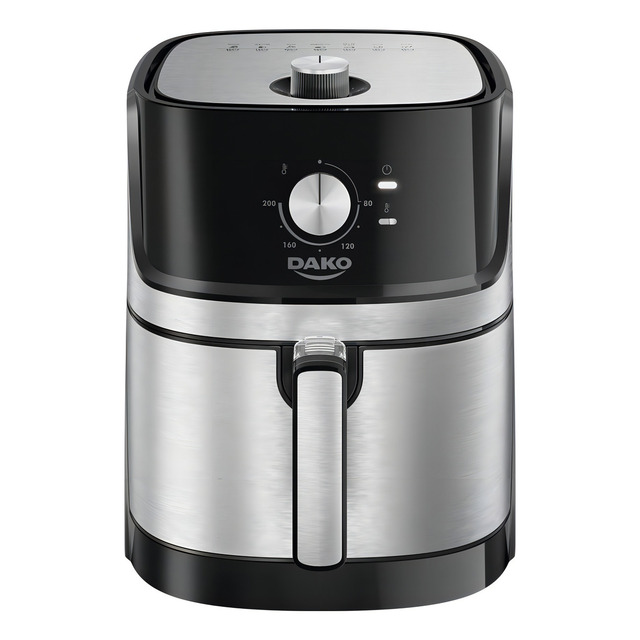 Fritadeira Air Fryer Dako 5 Litros Preto/inox Com Painel Analógico E Potência De 1700w 127... Fritadeira Air Fryer Dako 5 Litros Preto/inox Com Painel Analógico E Potência De 1700w 127...