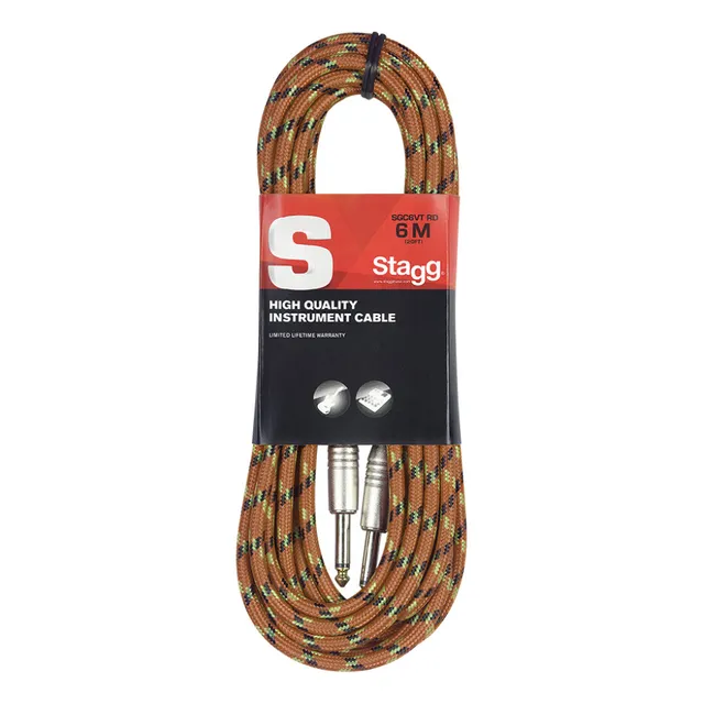 Cable Guitarra / Bajo Stagg Estilo Tweedvintage 6 Metros