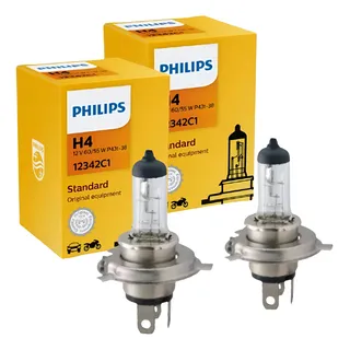 Par LĂąmpadas Farol Baixo E Alto H4 Philips Halogena 12v Par LĂąmpadas Farol Baixo E Alto H4 Philips Halogena 12v