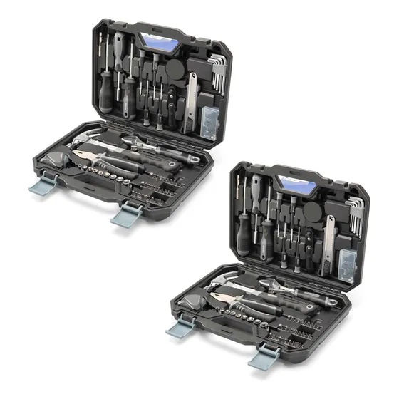Set X2 Kit De Herramientas 100 Pzas Con Maletín Hogar Taller