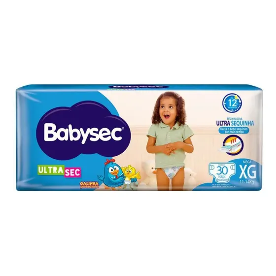 Fralda Infantil Babysec Ultra Mega Xg Com 30 Unidades
