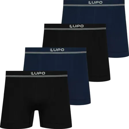 Kit 4 Cuecas Boxer Lupo Poliamida Sem Costura Box Original