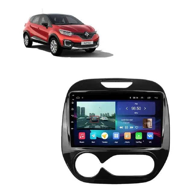 Multimídia Renault Captur 2017-19 Carplay Octacore 4/64gb 9p