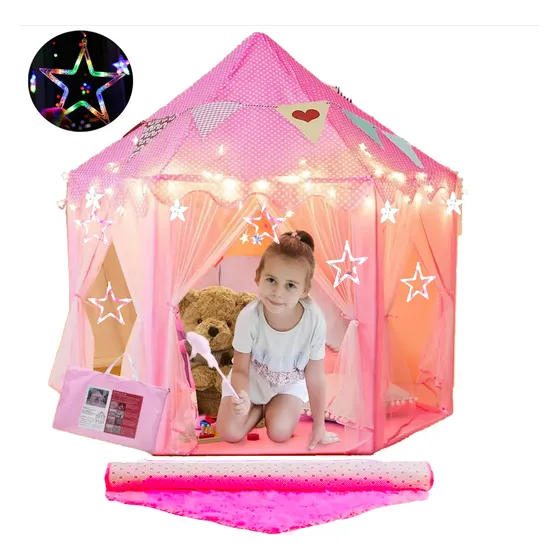 Castillo Princesas Carpa Con Alfombra Tipo Peluche Casa Jueg