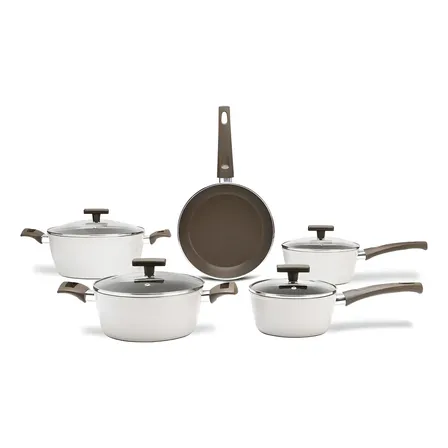 Jogo De Panelas Ceramic Life Organika 5 Peças Com Indução Brinox Nata