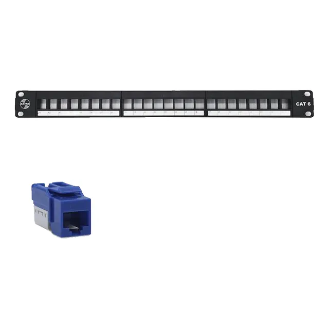 Patch Panel Satra 24 Puertos Con Jack Azul Cat 6