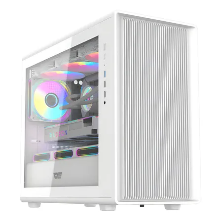 Gabinete Gamer Darkflash Db460m M-atx 4 Fans Rgb Incluidos Blanco