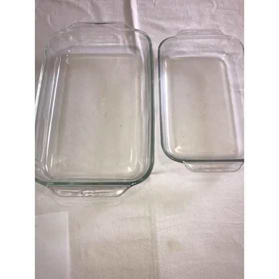 2 Bandejas Para Hornear De Vidrio Refractario Pyrex
