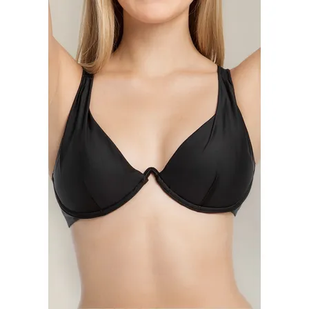 Bikini Estilo Sostén Con Barba Negro