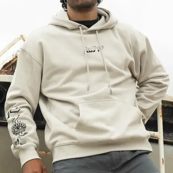 Poleron Canguro Abducted Hoodie Beige Hombre Rusty