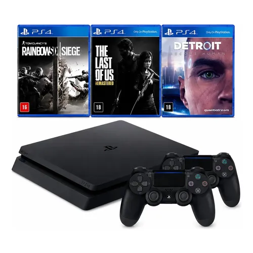 ps4slim1TBモデル Console PlayStation PlayStation 4 Slim 1TB Standard cor preto
