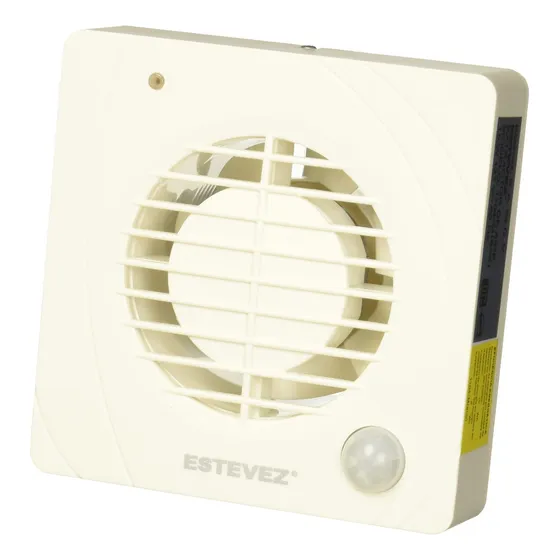 Estevez 1104-m Extractor Cuadrado C/ Sensor De Movimiento Y Temporizador, 4-pg, Blanca