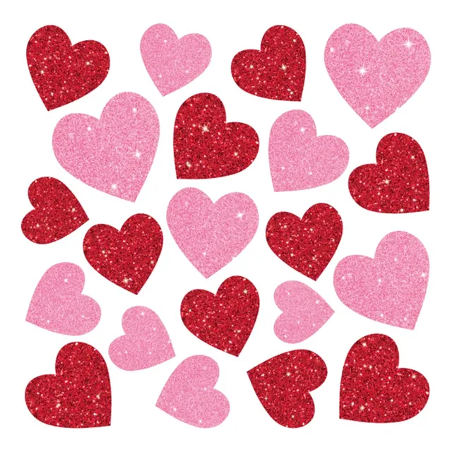 Calcomanías De Corazones Rosados Reutilizables Para Ventana