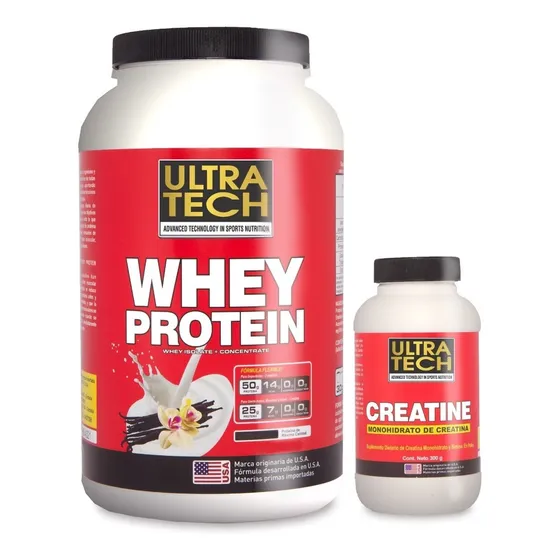 Whey Protein X 2 Lb (907 G) + Creatina X 300 G Ultratech 