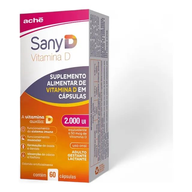 Sany D 2000ui - 60 Cápsulas - Fonte De Vitamina D