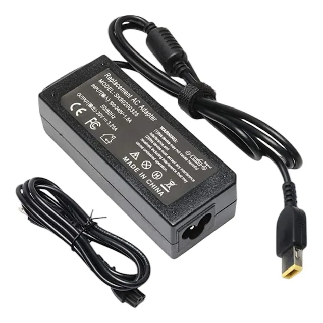 Cargador Computadora Lenovo 20v 4.5a Punta Cuadrada Negro