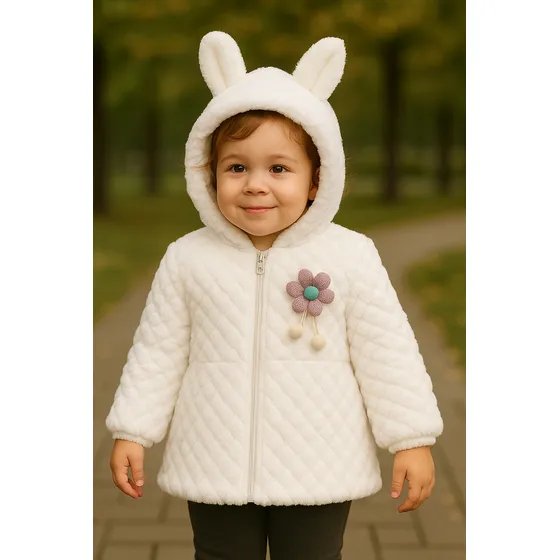 Blusa Infantil Menina Inverno Frio Com Capuz Bolsinha Orelha