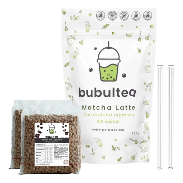 Matcha Para Bubba Tea Con Perlas De Tapioca, Pack De 500g
