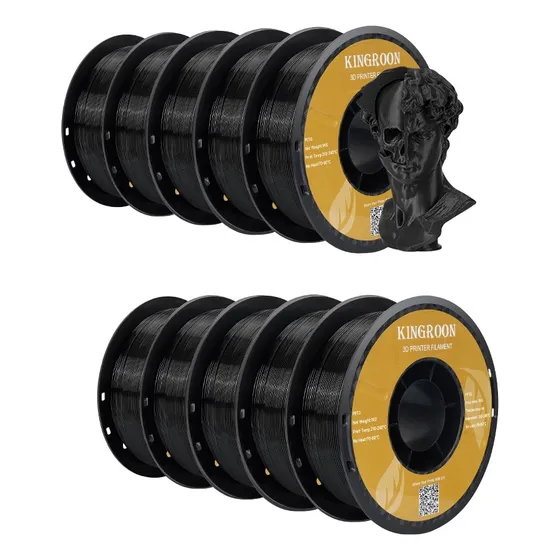 10kg Kingroon Petg Filamento Para Impresora 3d 1.75mm Petg Color Negro