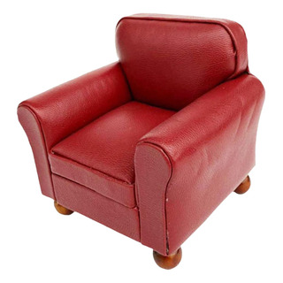 Muebles De Sofá A Escala 1/12, Mini Sofá Individual Rojo Muebles De Sofá A Escala 1/12, Mini Sofá Individual Rojo