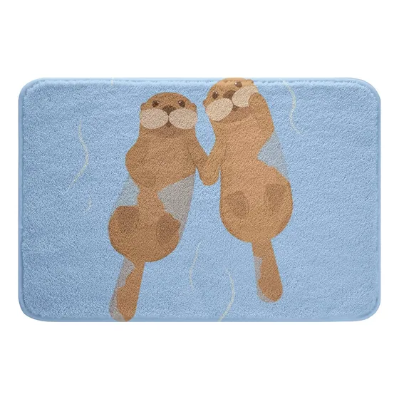Alfombra Baño Diseño Nutria Divertida Para Pareja Animal 16 