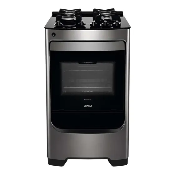 Fogão Consul 4 Bocas Inox Mesa de Vidro CFO4VAR