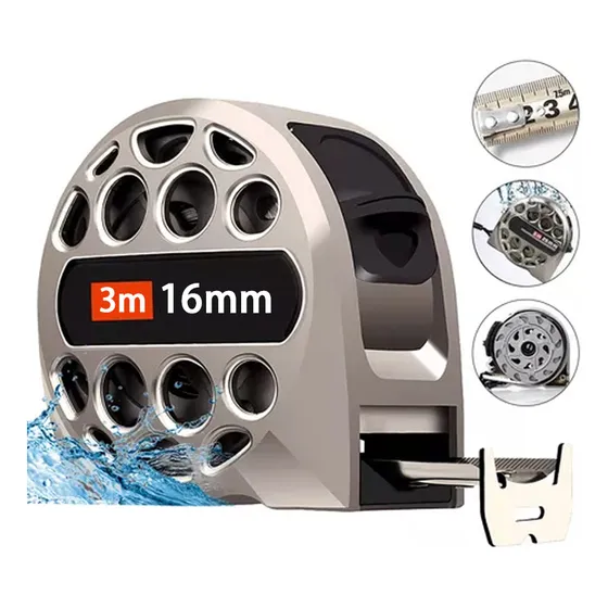 3m*16 Trena Fita Métrica Prova D'água Aço Inox À Inquebrável