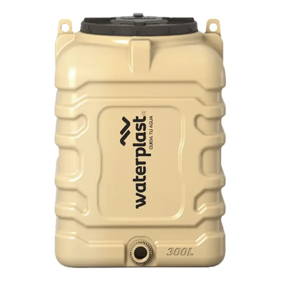 Tanque Agua Slim Waterplast Vertical Tricapa Proo 300 Litros Color Beige