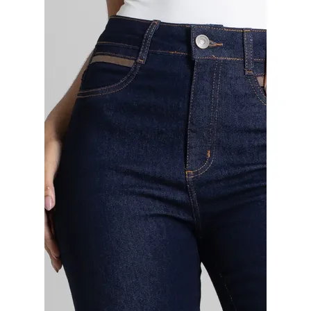 Jeans Sawary Feminina Calca Boot Cut_282664 Índigo Liso 42