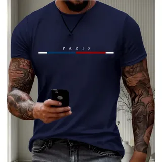 Camiseta Plus Size Algodão Premium Paris Gola R Manga Curta