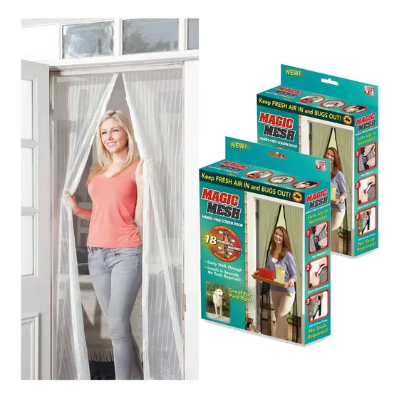 2 Cortina Mosquitero Magnética 2 Paneles 100x210cm P/puerta®