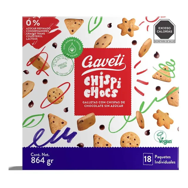 Chispi Chocs Galleta Con Chispas Chocolate Sin Azúcar 18 Pack