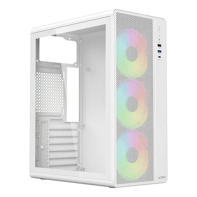Gabinete Acteck Gm767 Atx 3 Fan Rgb Usb-c Mesh Ac-941716