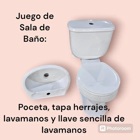 Juego De Sala De Baño Y Lavamanos Sin Pedestal
