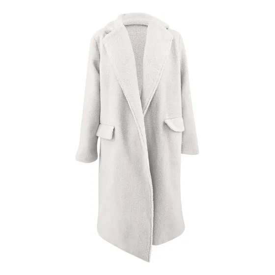 Chaqueta De Punto Holgada Con Solapa Delantera Para Mujer