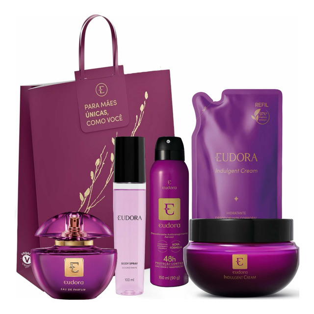 Kit Eudora Edp Roxo Completo 05 Itens Presente Dia Das Mães Kit Eudora Edp Roxo Completo 05 Itens Presente Dia Das Mães