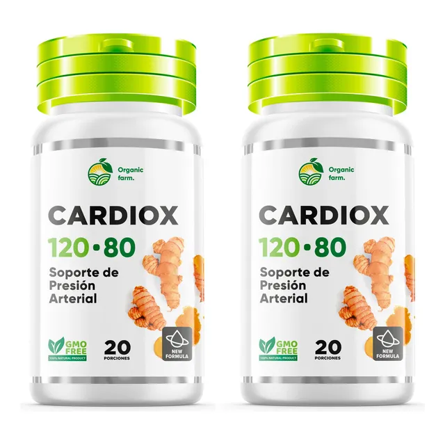 Cardiox 120-80 Regula Presión Arterial 20 Capsula 02 Frascos