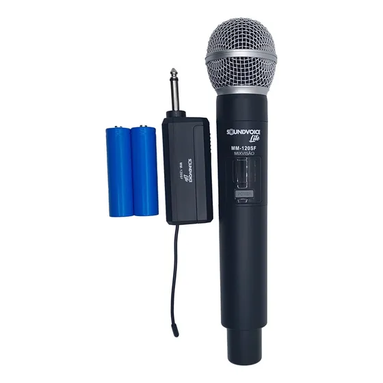 Microfone S/ Fio Vhf Frequência Fixa Soundvoice Lite Mm120sf Cor Preto