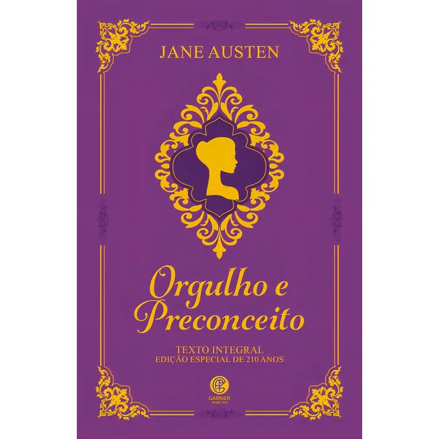 Libro Orgullo y prejuicio de Jane Austen Edición especial de lujo de 210 años, tapa dura, 2023, en la editorial portuguesa Garnier