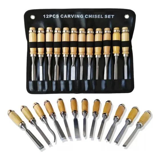 Formones Carpintero Herramientas Juego Cinceles 12 Pzas