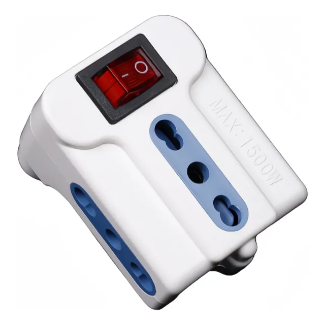 Adaptador Conector Enchufe Triple Interruptor 250v 10a 1500w