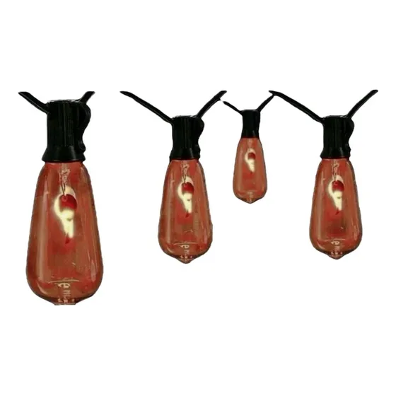 Guia Luces Exterior Efecto Llama Fuego 10 Lamparas 6 Mts
