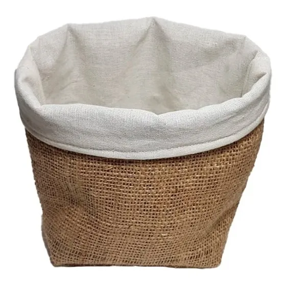 Cesto Contenedor Tela Arpillera Panera Souvenir Deco